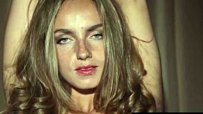 sexy ukrainian anastasia paderina strips lingerie to flash huge natural tits close