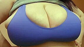 sarah's huge bbw tits bounce wild, wanna titty fuck this fat slut?