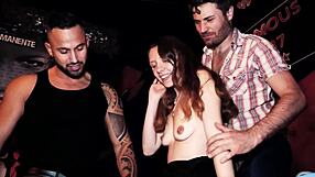 lola's false innocence shattered by her first two cocks in rough group sex