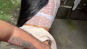 dios mio, that public student slut gets caught and fucked hard by her teacher in the backyard