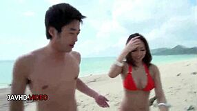Asian beauty moans through passionate threesome pounding ecstasy
