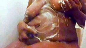 ebony milf yuki-senpai sneaks wet pussy climax in bathtub after shower