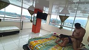 on a trip with my boss's wife we shared the bed and i creampied her tight pussy in the hotel