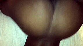 The sexy ebony girl grips thick cock and rides it deep