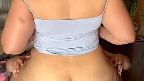 Hubby watches michelle cakes bounce big latina booty cowgirl riding hard