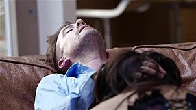 Experienced milf teases with wet pussy before quickie cumshot facial