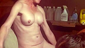 Washing machine shakes big tits amateur naked for wild orgasm ride!