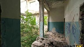 wanna watch this slutty brunette take stranger's cock deep in her ass outdoors?