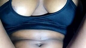 Lady in Black Massages Her Beautiful Tits Sensually!