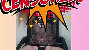 skinny long haired redhead sol megan fire strips in sheer lingerie teasing homemade exhibitionist dance