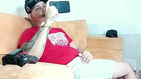 stepmom catches horny stepson jerking off and milks his cock dry