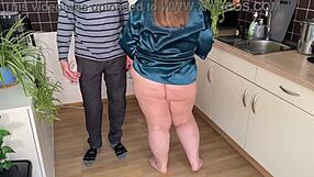 Mother-in-Law's Natural Champagne Flows from Hot Wet Pussy