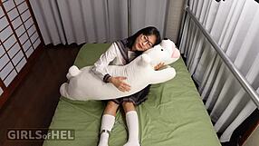 daddy wanna stretch my tight shaved japanese asshole with rough deepthroat and monster cock