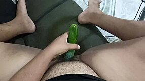 a gorda puta da minha amante mama meu pau enquanto enfia pepino na buceta peluda dela