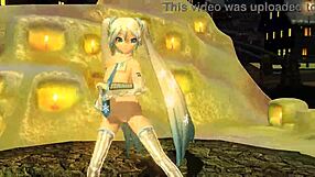 Hatsune Miku's Big Tits and Huge Ass Exposed in Snowman Nude Mod Glory