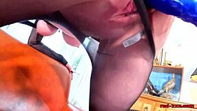 i'm busty redhead milf fingering shaved pussy through pantyhose ugh so wet