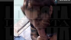 New Argentine couple she sucks my full monster cock tattooed tits out