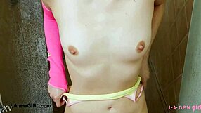 oh man... petite brunette model loving her sensual shower so much