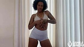 latina teases cameltoe in tight shorts joi monster cock