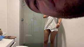 hey check out this backstage shower with sexy mexican milf maria rojas and muscled andres acosta