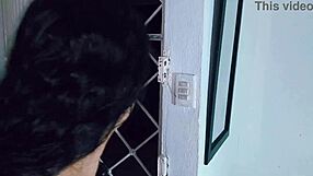 Wet pussy throbs at street door waiting for stranger cock?