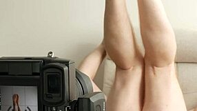 posing sexy stripping red panties off for hot new photoset tease