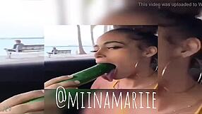 Miinamariie Deepthroats Cucumber Public Outdoors
