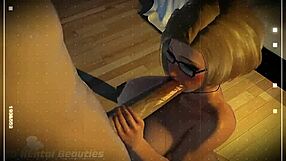 Cartoon Milf Blowjob on Teen 18+ Cock