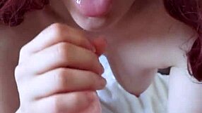 Hot Redhead Arty Footjob Blowjob Dildo Jerk Off Instructions Cum Face Male Pov