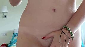 Pale Braced Teen Dildos Puffy Pussy