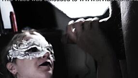 busty milf strips man for cfnm blowjob facial on natural big tits