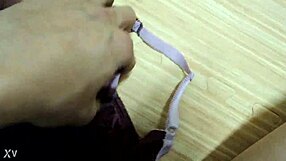 Step Sis Pink Bra Cumshot in Black Lingerie!