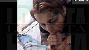 New Argentine couple she sucks my full monster cock tattooed tits out