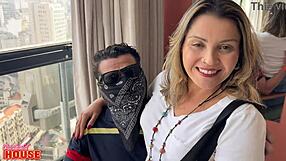 Wifey's wild fantasy: banging two strangers while hubby's cuckolded nearby!