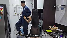 CUCKOLD WIFE FUCKS ELECTRICIAN DOGGYSTYLE WHEN POWER OUT MAX BETANCUR AND JESSICA OSORIO RIDE HARD