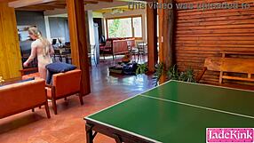 naked ping pong with daddy got way too hot ending in rough sex