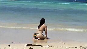 Teasing Caribbean Beach Ass in Sultry Outdoor Display