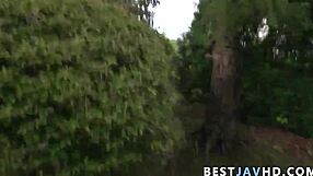 horny anna anjo slurps muddy outdoor blowjob as top japanese jav slut