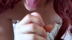 Hot Redhead Arty Footjob Blowjob Dildo Jerk Off Instructions Cum Face Male Pov