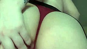 Chubby tattooed slut strips bra see through rips clothes suction vibrator squirt cum