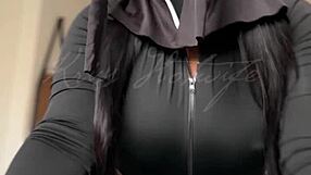 Wife's Long-Haired Ass Fills Leggings in Intense POV Tease