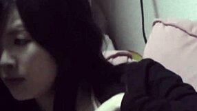 asian babe cums hard outside watched through window