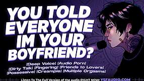 Your coworker hears you moan as i claim ownership of your dripping pussy in this intense audio roleplay