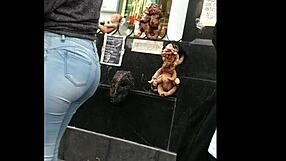 Check out that big ass latina teen in tight jeans voyeur style