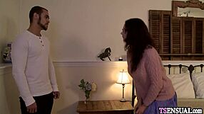 Cute Busty Shemale Feels Lover's Hard Cock Deep in Her Anal!