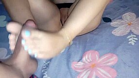 Latina Milf Secretary's Big Ass Bent Over For Footjob And Ass Lick