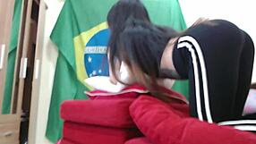 Watch this tiny virgin Asian scream as huge Brazilian cock breaks her in!