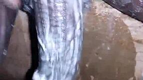 Wow! Bigblackie Shaves His Massive Black Monster Cock!