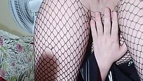 hot babe toys hairy pussy then anal insertion tease