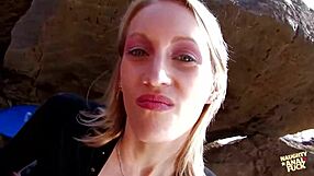 did high heels on rocky beach make her big ass fuck even rougher?